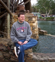 Me posing in front of water wheel