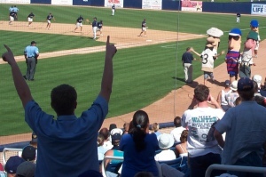 Fan enjoying the Weiner Races