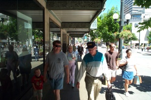 Walking toward the Pike Place Market