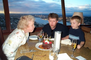 Jo Anne and Jon blowing out candles
