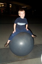 Ryan on an ornamental ball
